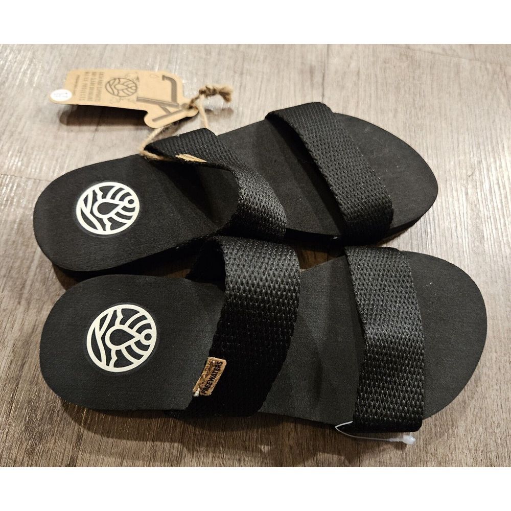 Freewaters Size 7 M SUPREEM LA JOLLA Black Slip On Sandals New Women's Shoes NEW